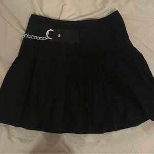 Royal Bones Black Skater Mini Skirt